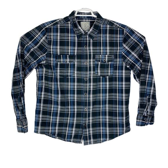 Warehouse One Cotton Long Sleeve Snap Button Shirt Mens XL - Picture 1 of 4